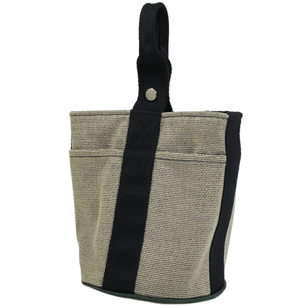 HERMES Saxo PM bucket type handbag toile ash black